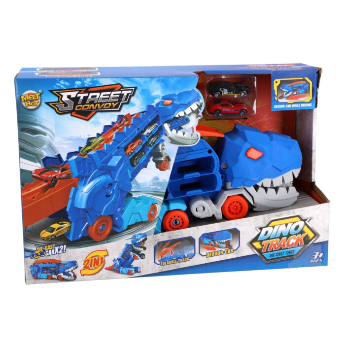 Transporter carrycase dino met 2 diecast auto's - Afbeelding 6