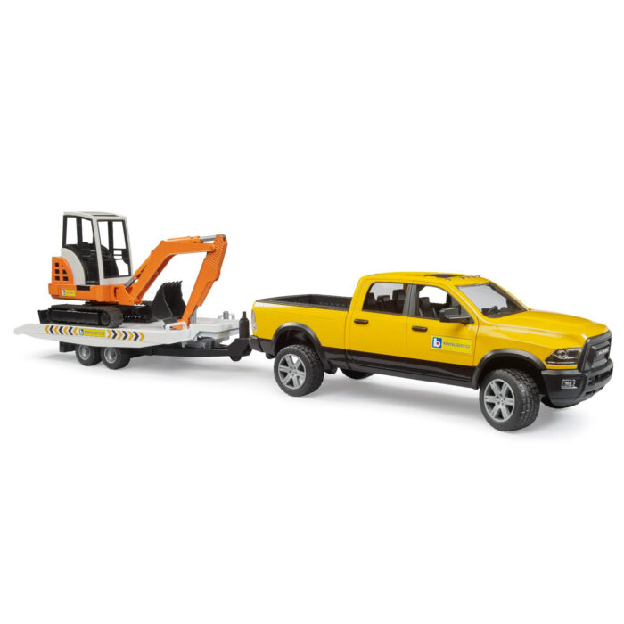 Auto Ram 2500 Power Wagen Rental Service met aanhangwagen en minibagger - Afbeelding 3
