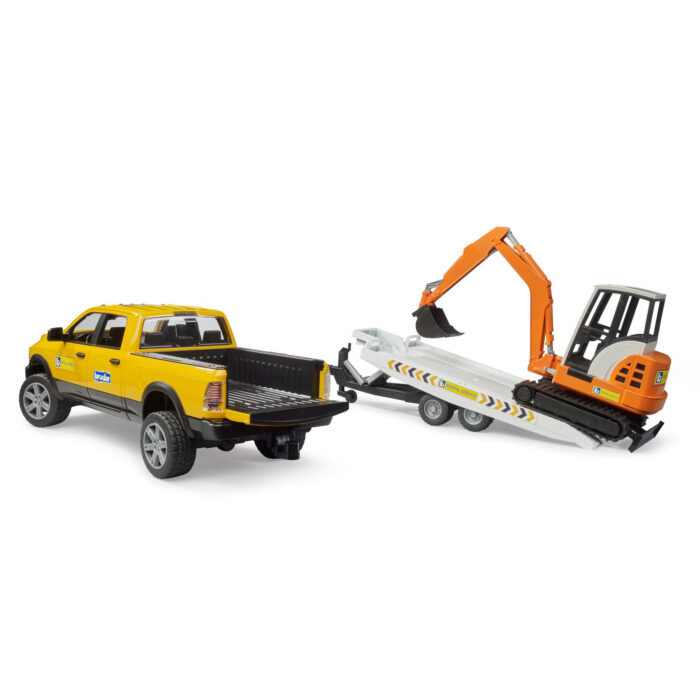 Auto Ram 2500 Power Wagen Rental Service met aanhangwagen en minibagger - Afbeelding 6