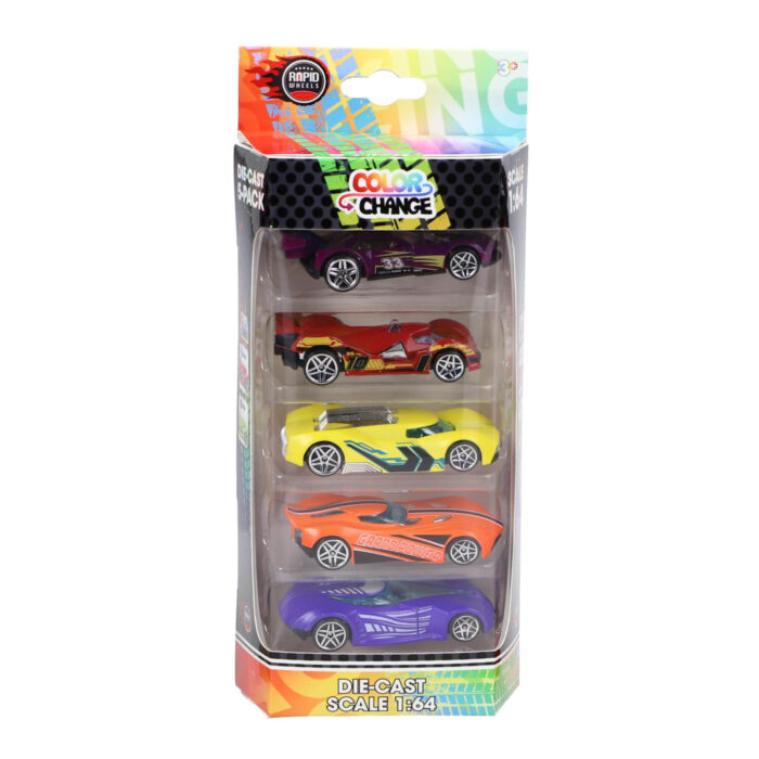 Rapid Wheels auto die cast color change 5 pack - Afbeelding 2