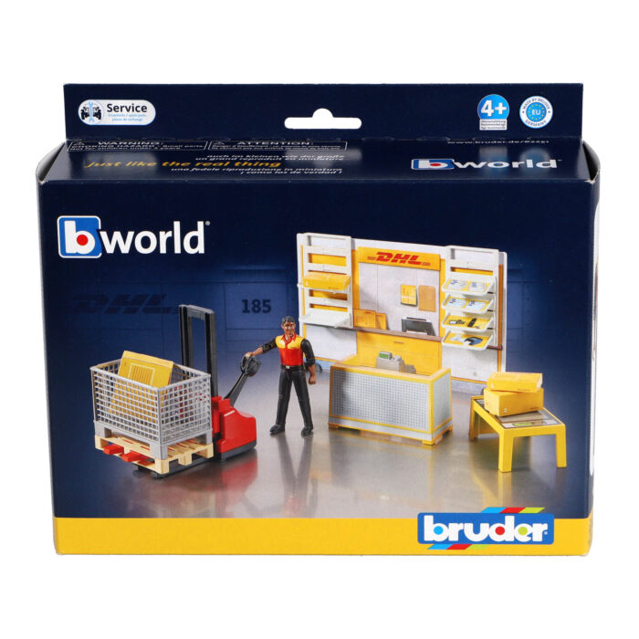 Bruder DHL Pakketdienst met Palletwagen + Figuur - Afbeelding 3