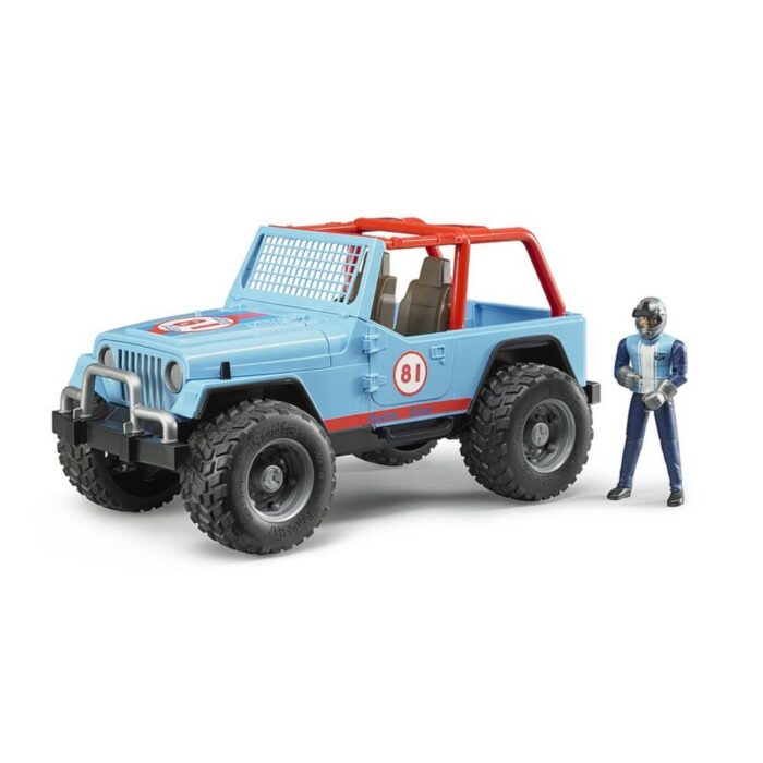 Bruder Jeep Cross Country Racer Blauw met Coureur
