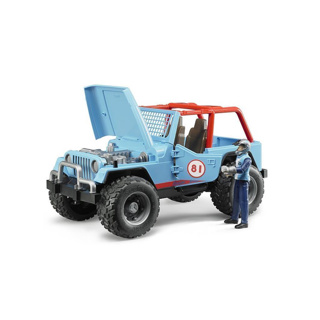 Bruder Jeep Cross Country Racer Blauw met Coureur - Afbeelding 4