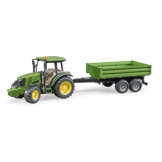 Bruder Tractor John Deere 5115M Met Aanhanger - Afbeelding 4