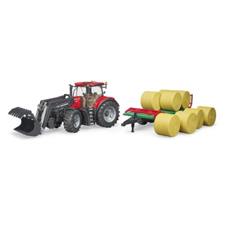 Bruder Tractor Case Met Balenaanhanger - Afbeelding 3
