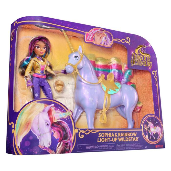 Unicorn Academy Gift Set Unicorn Wildstar Rainbow Light Up & Pop Sophia - Afbeelding 3