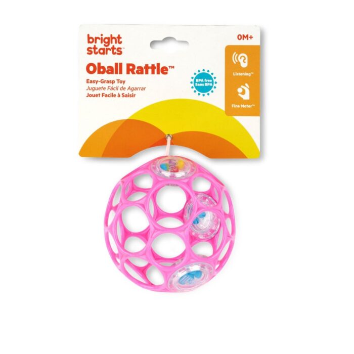 Oball Rattle easy grip roze