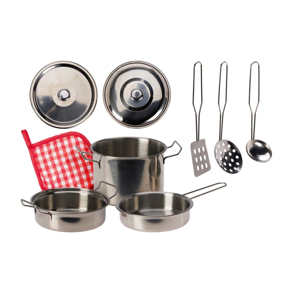 Keukenspeelset roestvrij staal 9 delig