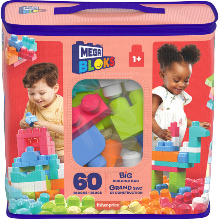 Fischer price mega bloks first builders blokkentas 60 stuks roze - Afbeelding 2
