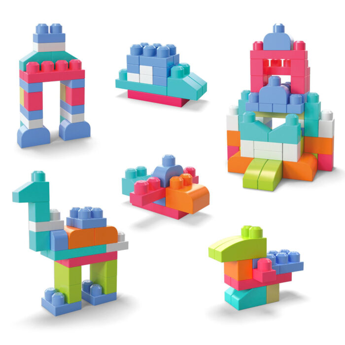 Fischer price mega bloks first builders blokkentas 60 stuks roze - Afbeelding 5