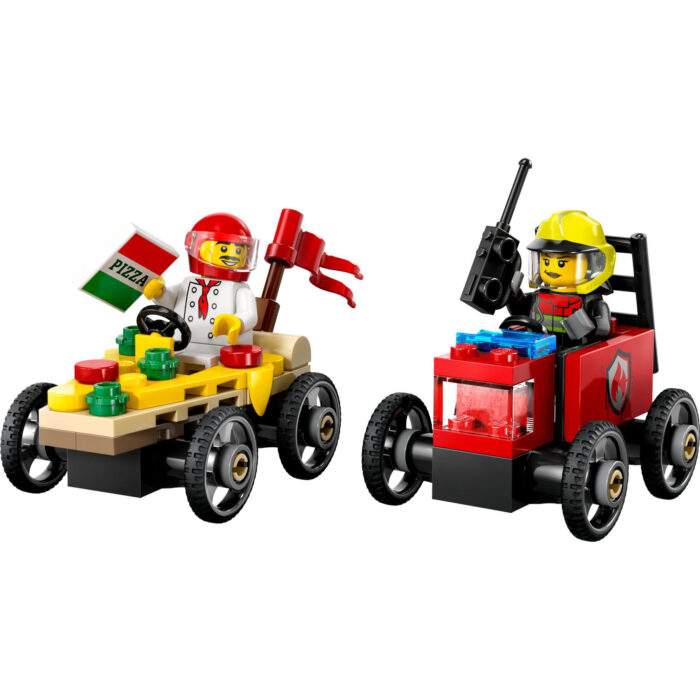 LEGO 60458 City Great Vehicles Raceautopakket: pizzabestelwagen vs. brandweerauto - Afbeelding 3