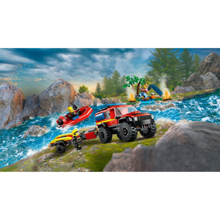 LEGO 60412 City 4x4 Brandweerauto  Met Reddingsboot - Afbeelding 6
