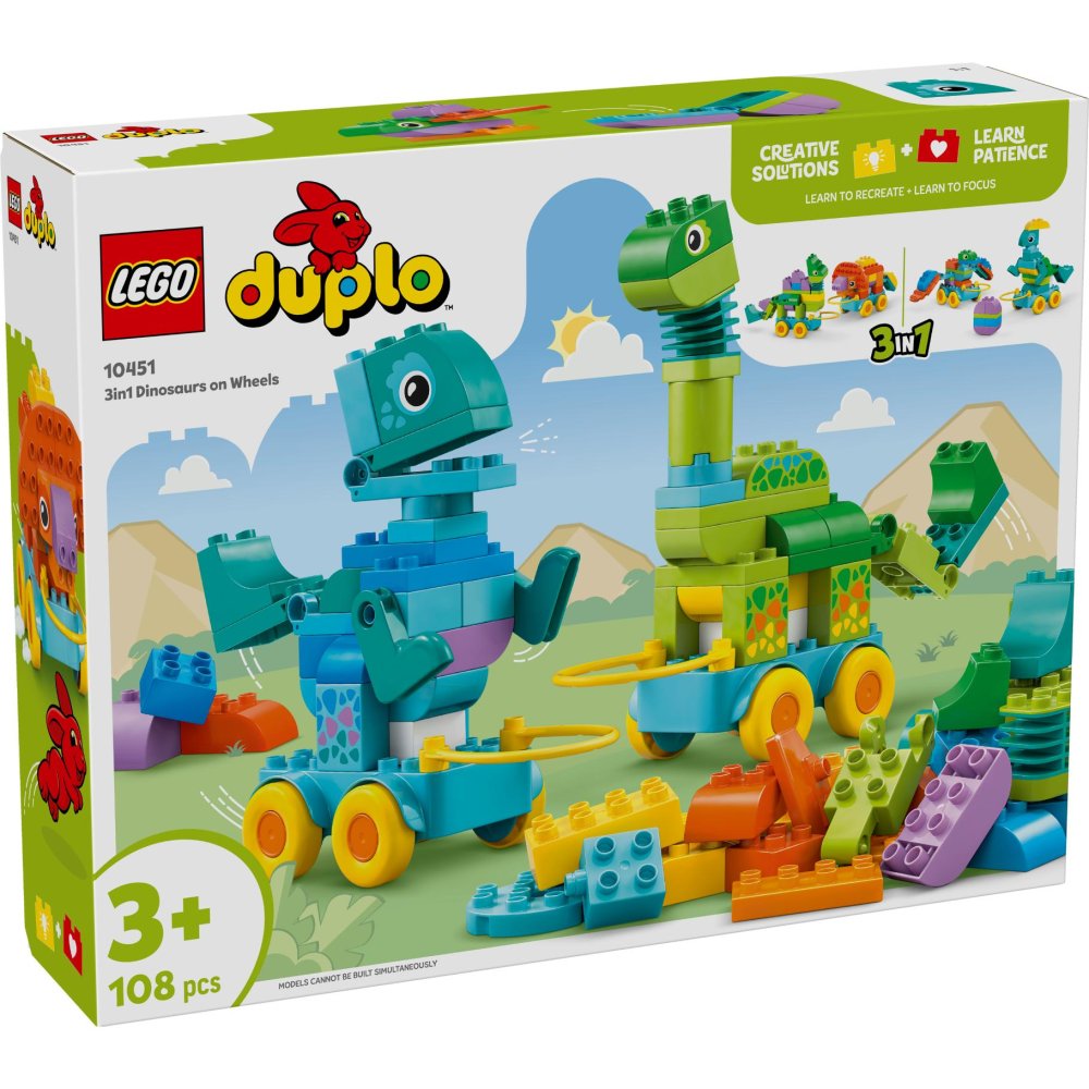 LEGO 10451 DUPLO Town 3-in-1 dinosaurussen op wielen