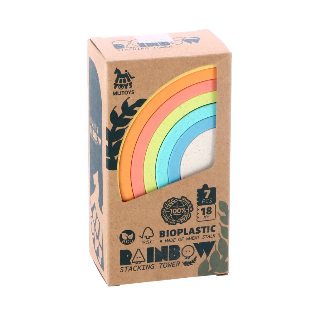 Jipy bioplastic Regenboog Stapelspel