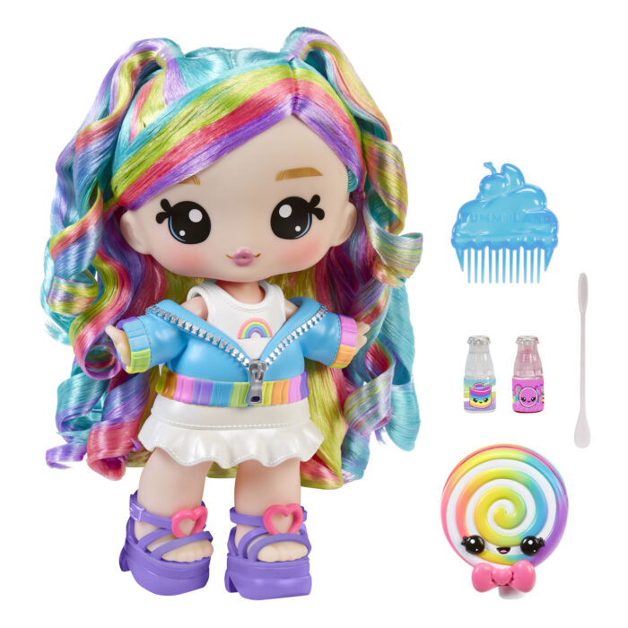 Yummiland Large Doll + Lipgloss Pet Rainbow Skyler Rainbow Belt - Afbeelding 2
