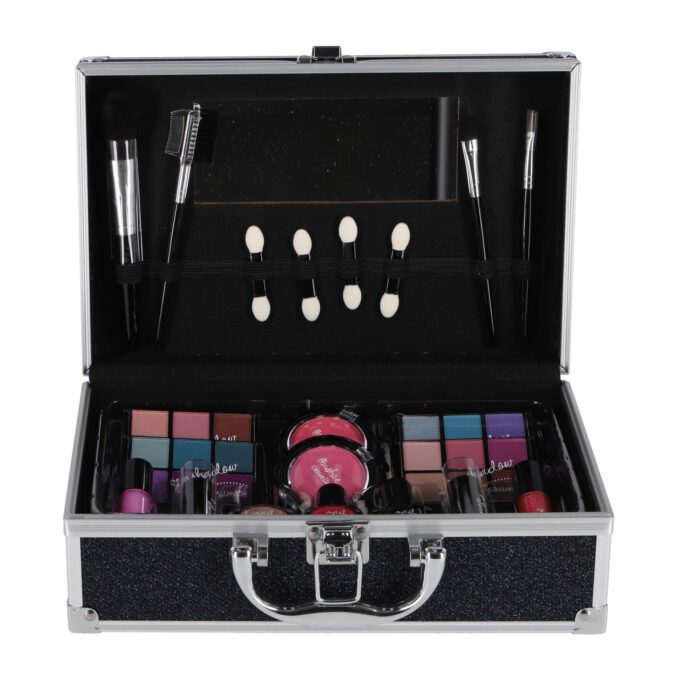 Casuelle Aluminium Koffer Blauw Zwart Glitter - Afbeelding 2