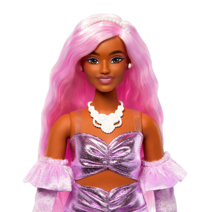 Barbie Fashionsta pop deluxe+metallic roze haar - Afbeelding 3