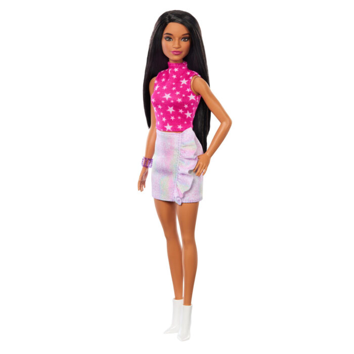 Barbie pop fashionista roze trui donker haar - Afbeelding 2