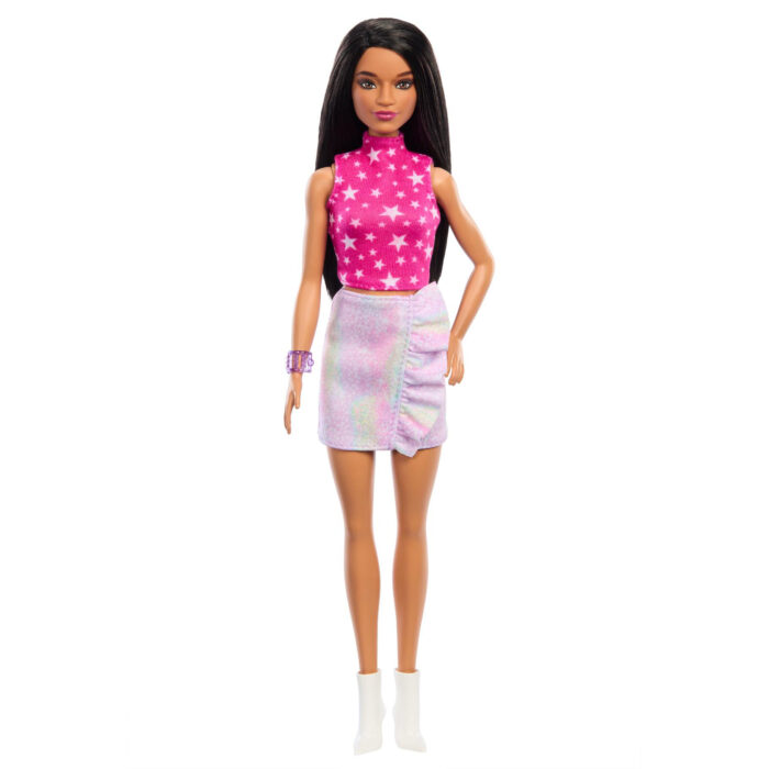 Barbie pop fashionista roze trui donker haar - Afbeelding 3
