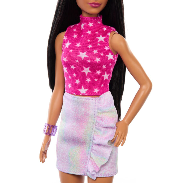 Barbie pop fashionista roze trui donker haar - Afbeelding 6