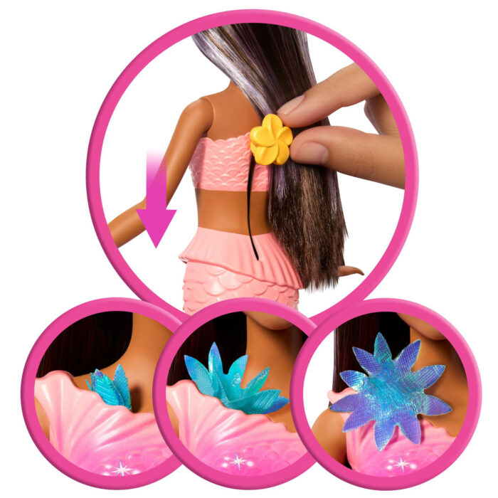 Barbie fantasy garden flower mermaid brunette - Afbeelding 4