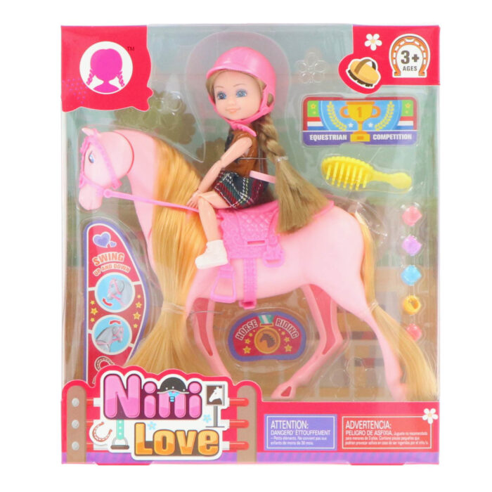 Pop set met paard groot 2 assorti - Afbeelding 2