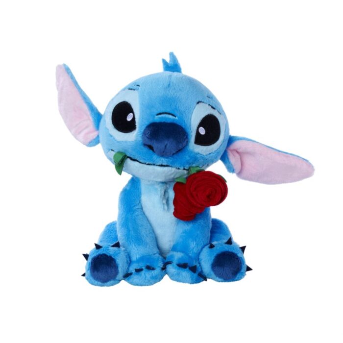 Stitch Pluche 25 Cm Stitch Met Roos