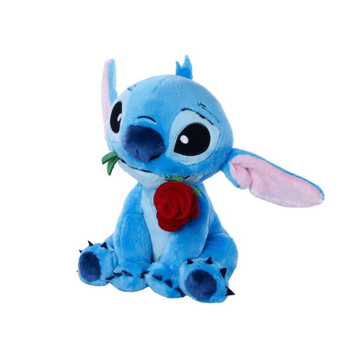 Stitch Pluche 25 Cm Stitch Met Roos - Afbeelding 2