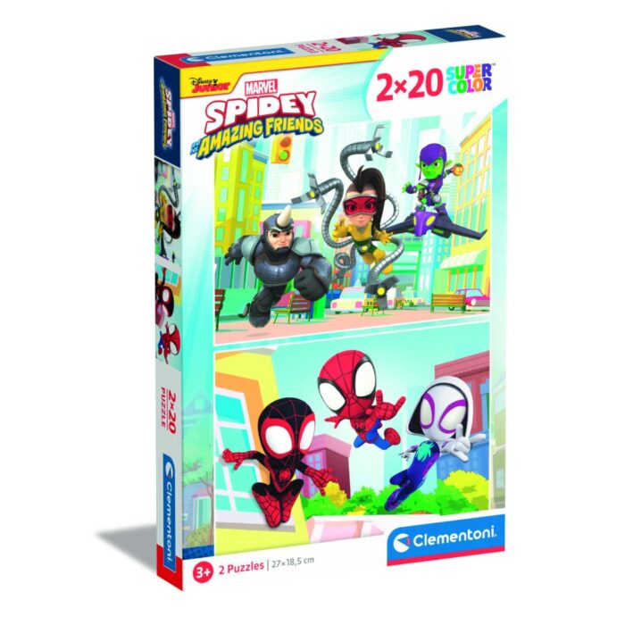 Clementoni spidey and his amazing friends puzzel 2 x 20 stukjes