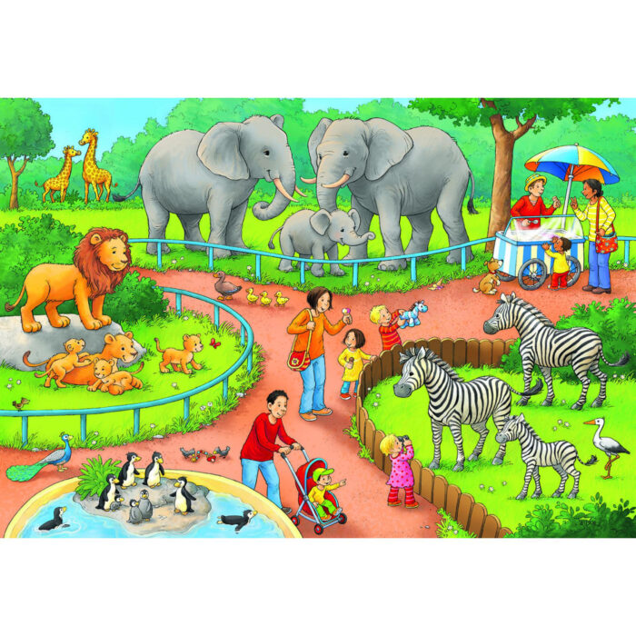 Puzzel Dag In De Dierentuin 2X24 Stuks - Afbeelding 2