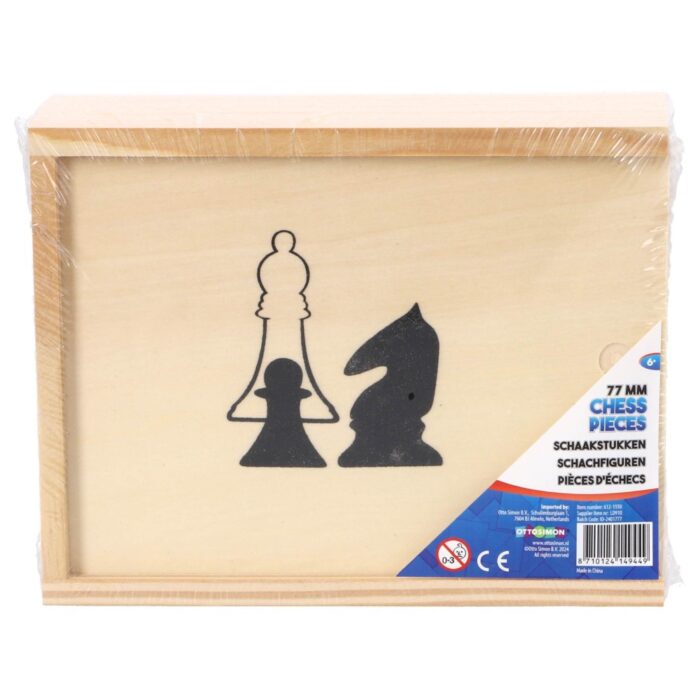 Schaakstukken in kistje 19 x 15