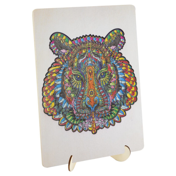 Puzzel hout figuur tijger 130 stukjes - Afbeelding 3