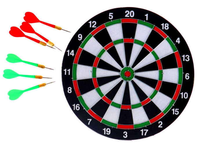 Dartboard tweezijdig met 6 pijlen 37 cm - Afbeelding 2