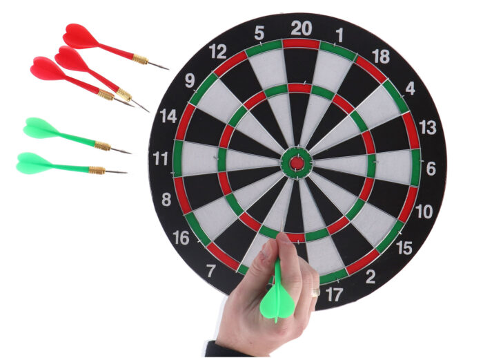 Dartboard tweezijdig met 6 pijlen 37 cm - Afbeelding 4