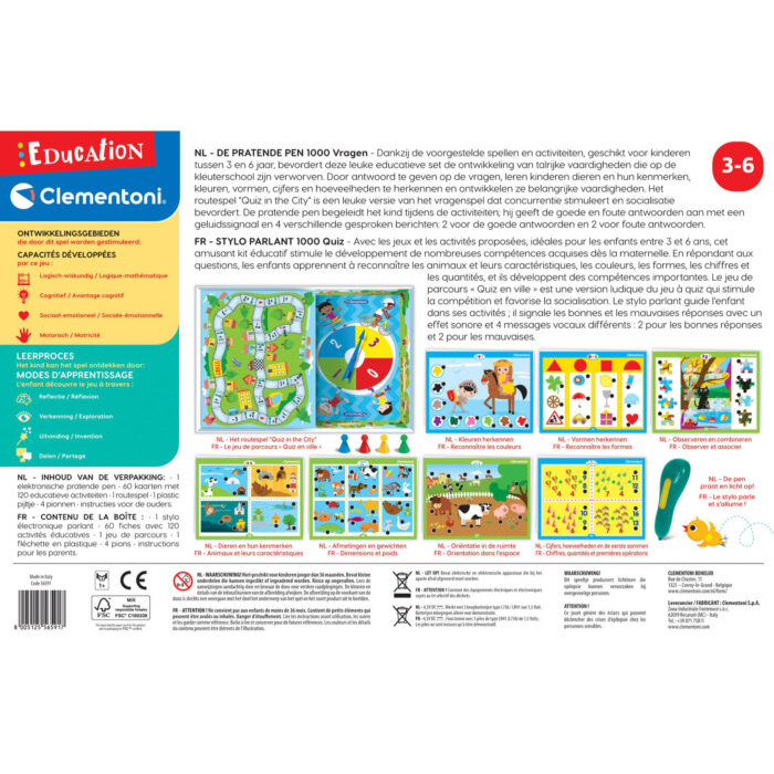 Clementoni pratende educatieve pen nederlands 1000 quiz - Afbeelding 4