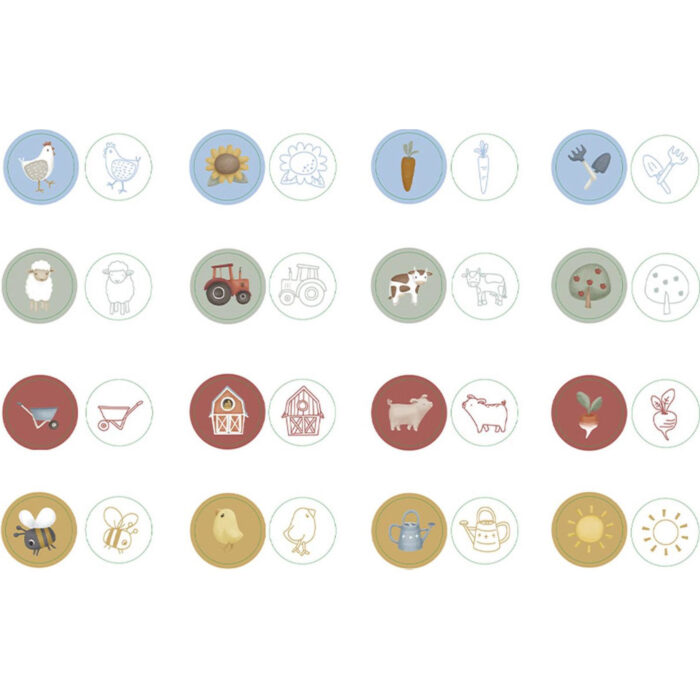 Little Dutch little farm totum stempelset 12 stuks met inkt - Afbeelding 2