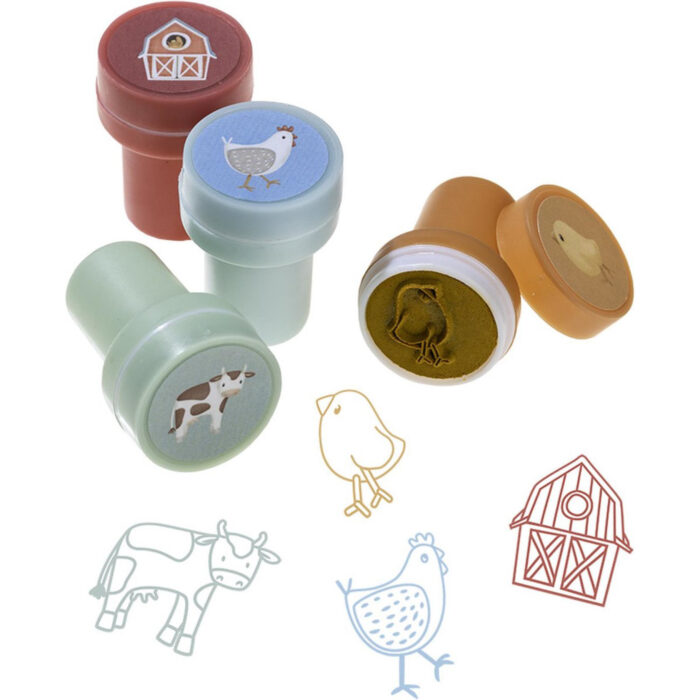 Little Dutch little farm totum stempelset 12 stuks met inkt - Afbeelding 4