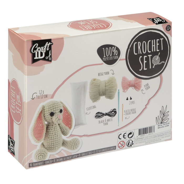 Haakset konijn 12x9x12 cm - Afbeelding 2