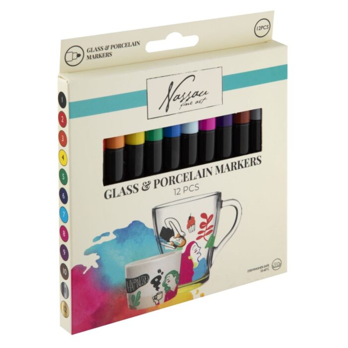 Viltstiften Glas en Porselein 12 Stuks