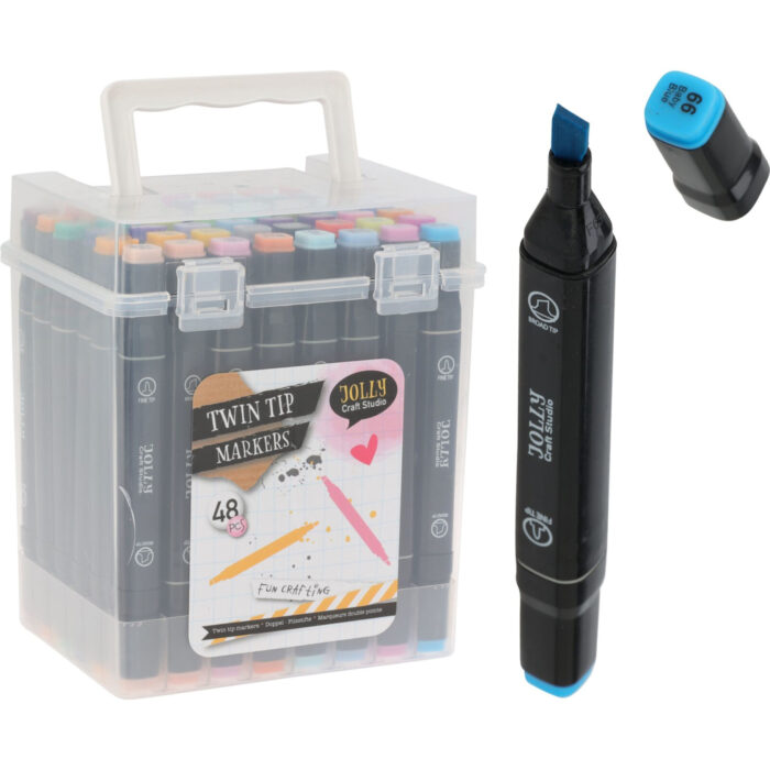 Duo markers 48 stuks in een box - Afbeelding 3