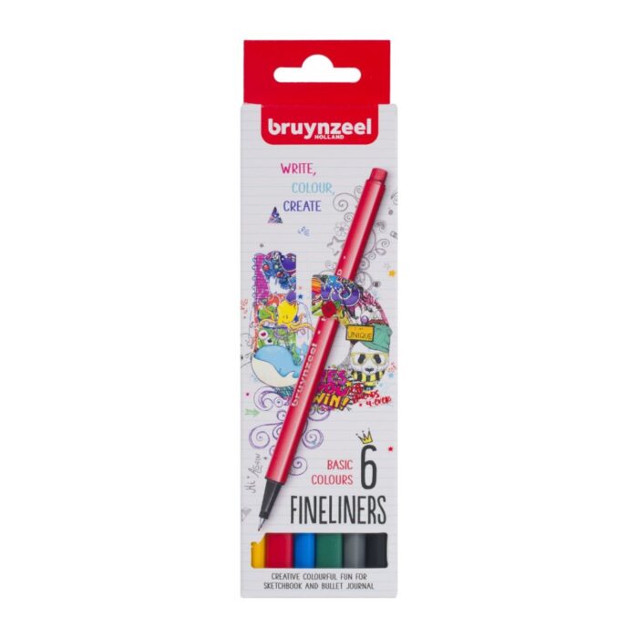 Bruynzeel Fineliner Set 6 Kleuren Basic
