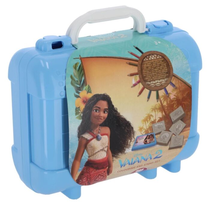 Kleuren stempel kofferset Vaiana 21-delig