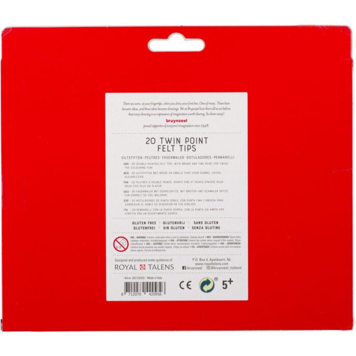 Dubbelpunters Viltstiften Bruynzeel 20 Stuks - Afbeelding 6