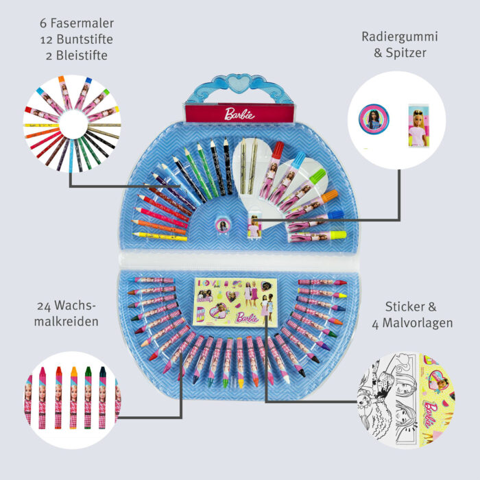 Barbie Kleurkoffer 51-delig - Afbeelding 5