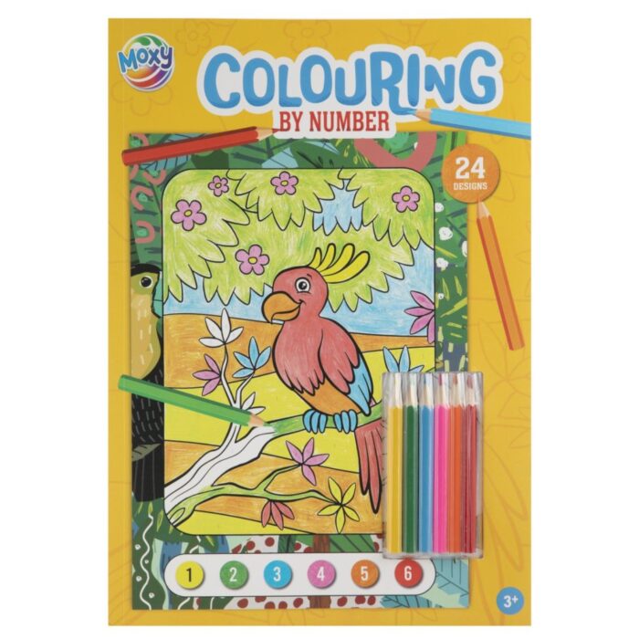 Kleuren op Nummer Boek A4 24 Designs Met 6 Stiften