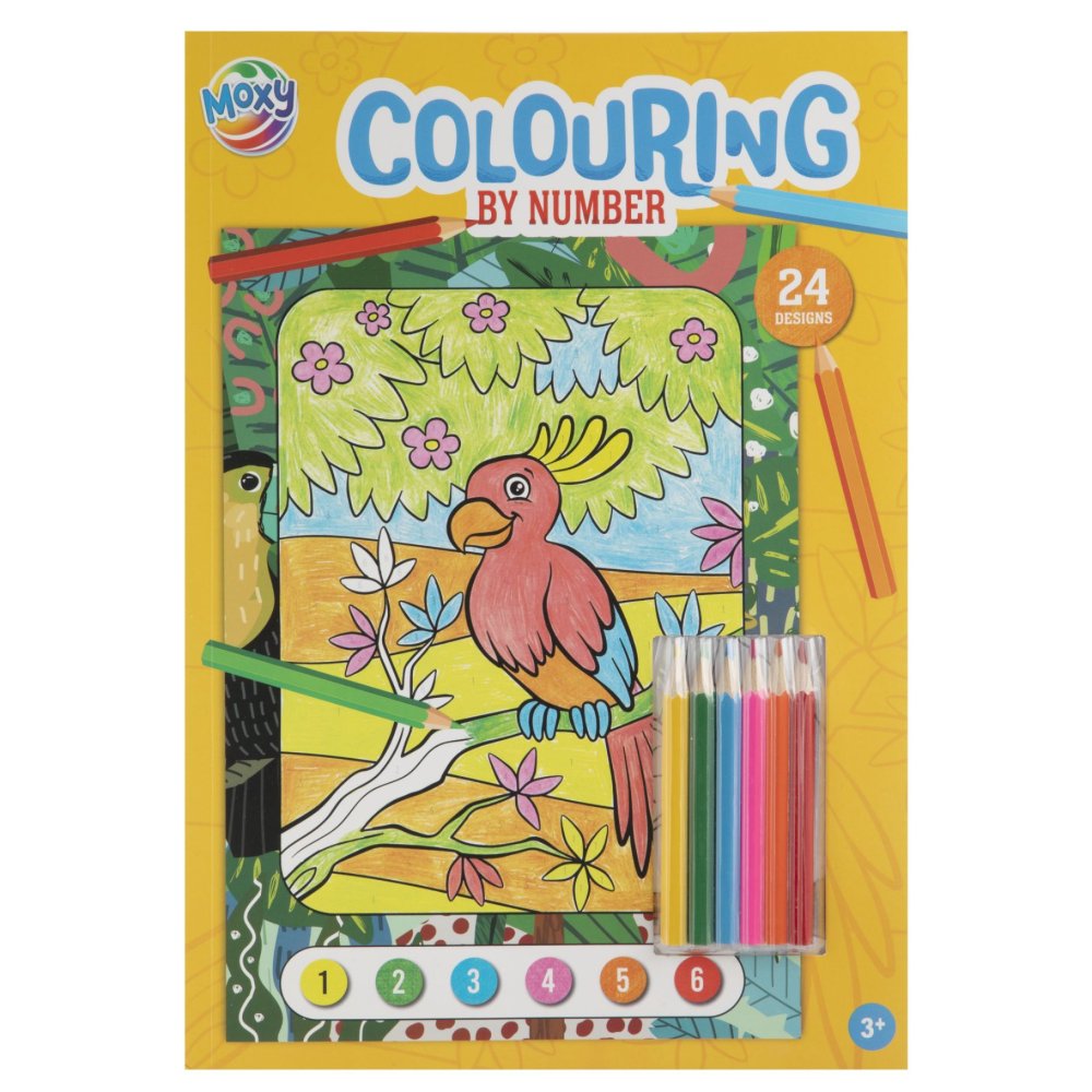 Kleuren op Nummer Boek A4 24 Designs Met 6 Stiften