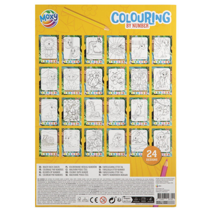 Kleuren op Nummer Boek A4 24 Designs Met 6 Stiften - Afbeelding 2