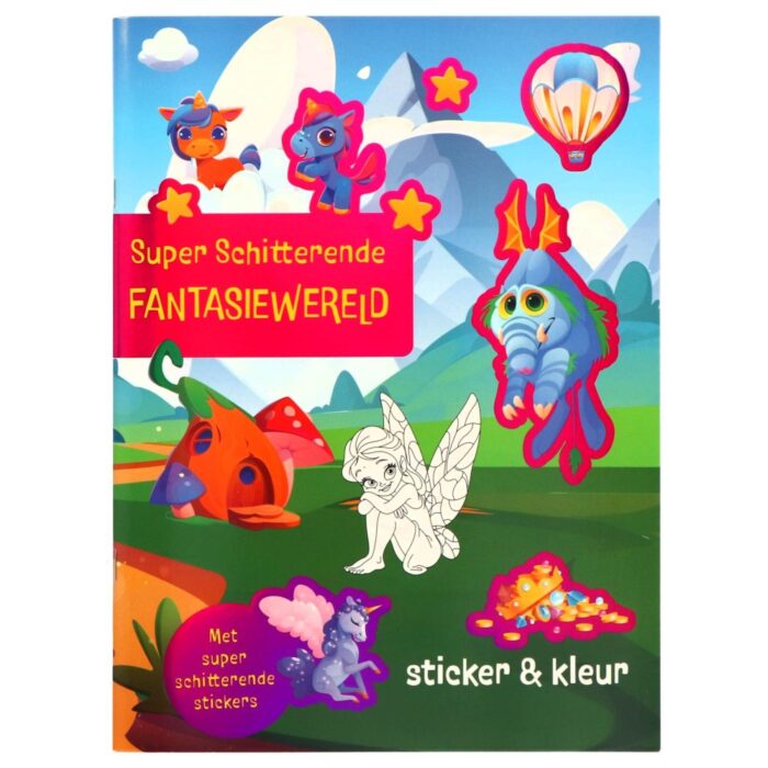 Luxe stickerboek met glitterstickers dieren