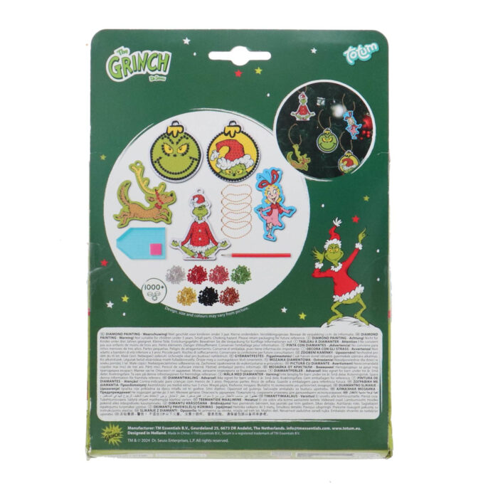 The Grinch diamond paint hangers 5 stuks inclusief 1100 diamonds - Afbeelding 2