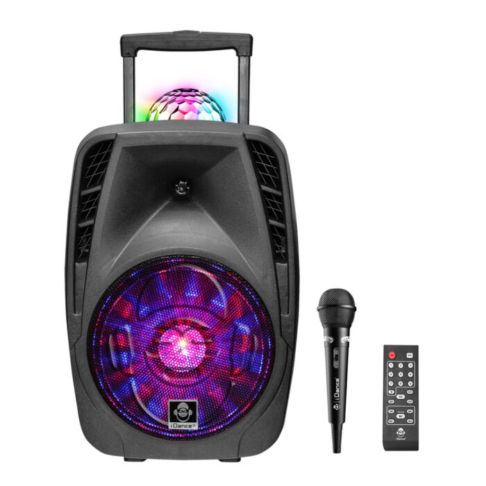 Idance boombox met licht en wielen en Micro - Afbeelding 2